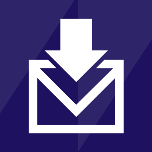 ICON of arrow pointing down to a closed envelope