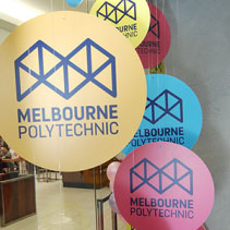 Circle banners with MP logo