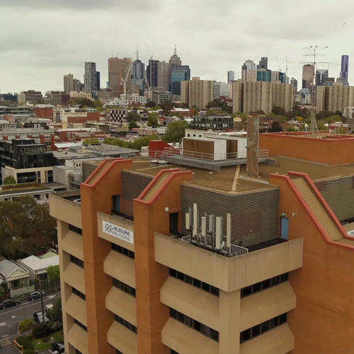 Image of the rooftop of the Melbourne Polytechnic Collingwood campus building