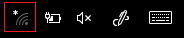 Red circle indicating the WiFi icon on Windows taskbar
