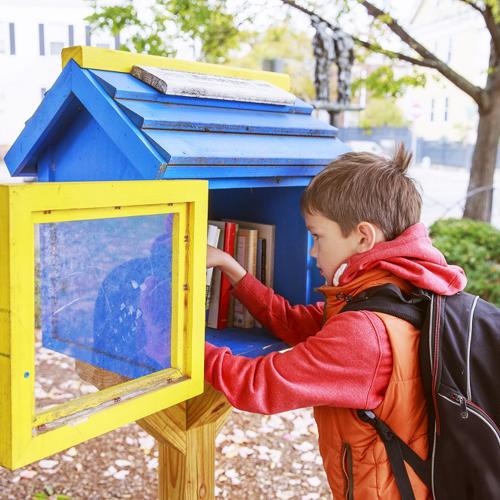 Carpentry students building street libraries for local community