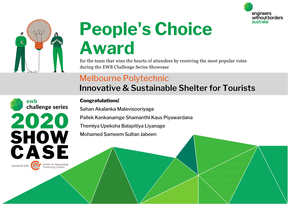 Engineers Without Borders Australia 'People's Choice Award 2020' Themiya